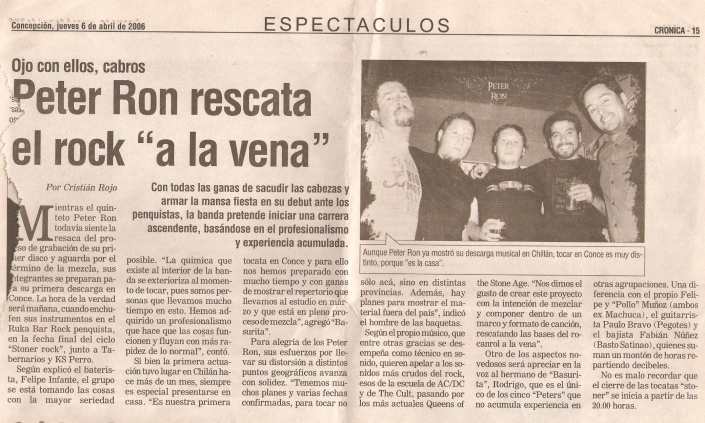 PETER RON 1 (inicios) Diario Cronica