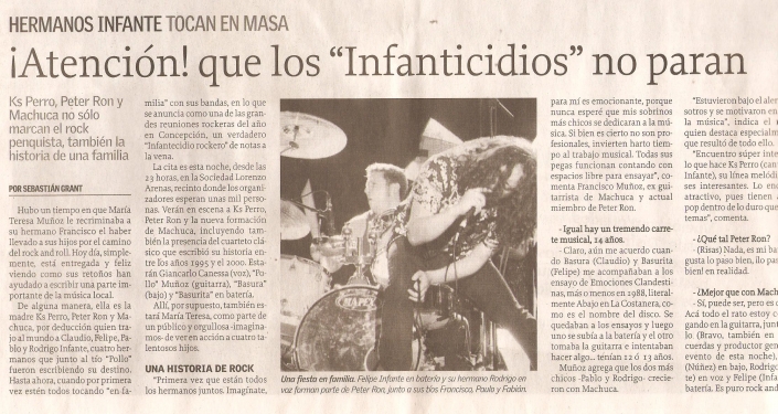 PETER RON 2 (Evento Infanticidio del Rock) Diario El Sur